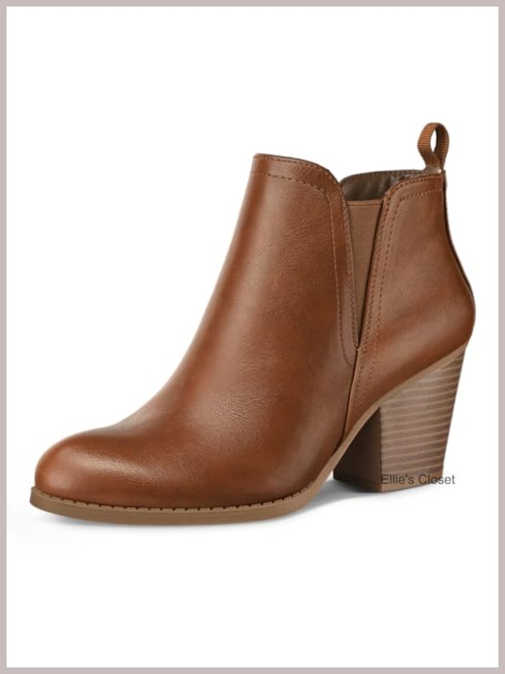 Women's Ankle Boots Stacked Chunky Heel Booties Side Zipper